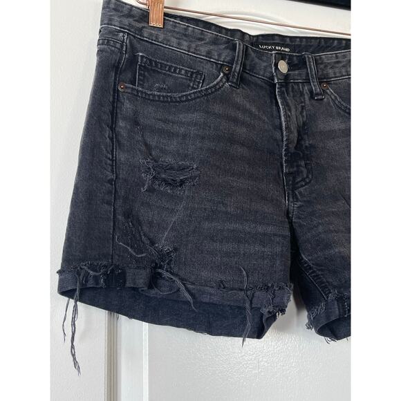 Lucky Brand Boyfriend Shorts Women 4/27 Black - Picture 3 of 7